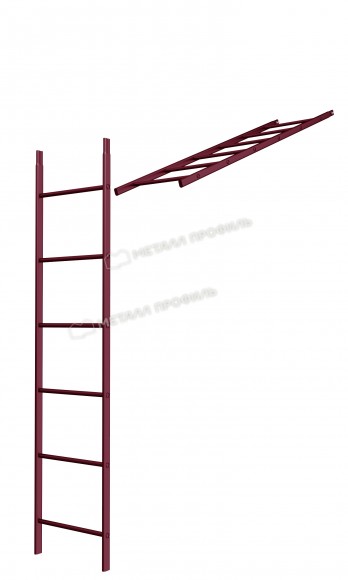 Лестница кровельная стеновая МП дл. 1860 мм без кронштейнов (3005)_1шт и метизы
